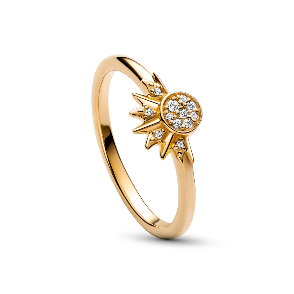 Une bague solaire céleste et étincelante