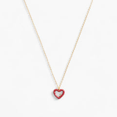 Ensemble de bijoux collier et boucles d'oreilles pendentif coeur pavé