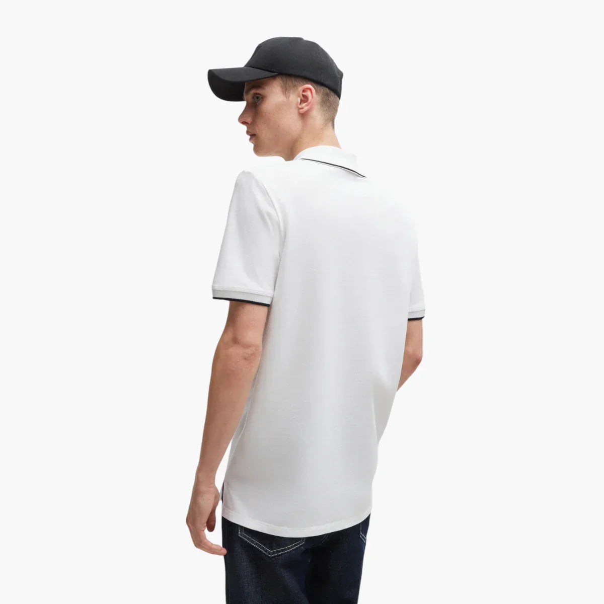 Slim-Fit-Poloshirt aus Stretch-Baumwolle mit aufgedrucktem Logo