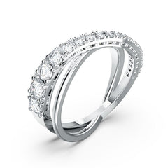 Twist Rows Ring
White, Rhodium plated