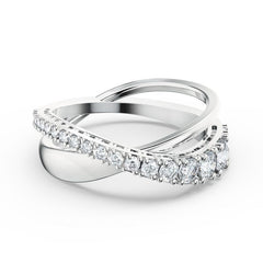 Twist Rows Ring
White, Rhodium plated