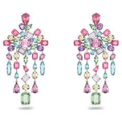 Gema clip earrings
Mixed cuts, Chandelier, Extra long, Multicolored, Rhodium plated