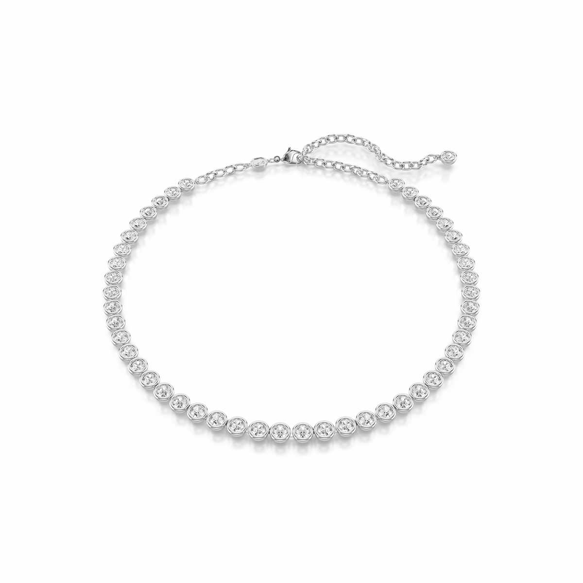 Collier Imber Tennis, Coupe ronde, Blanc, Métal rhodié