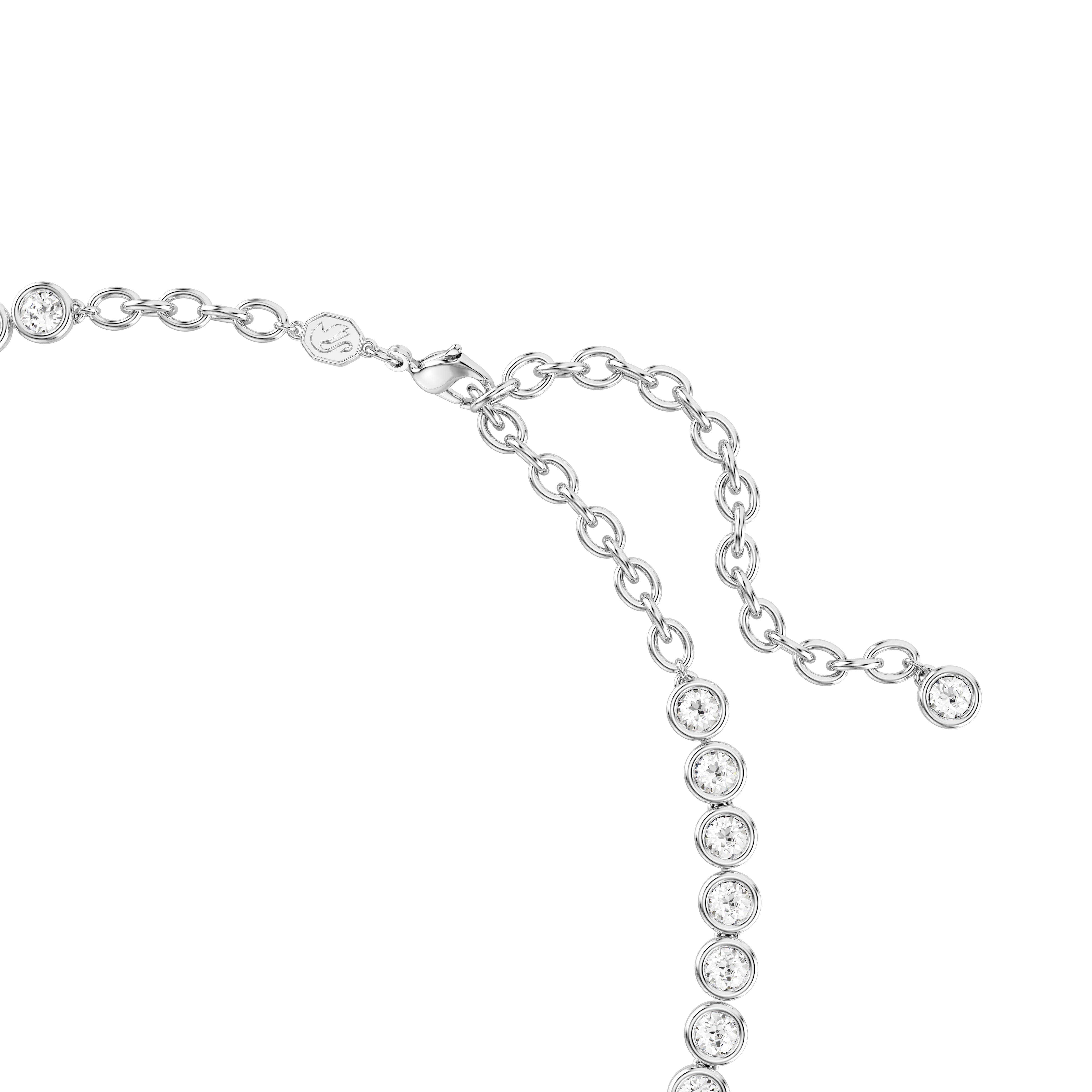 Collier Imber Tennis, Coupe ronde, Blanc, Métal rhodié