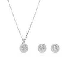 Meteora set, White, Rhodium plated