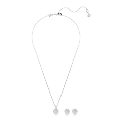 Meteora set, White, Rhodium plated