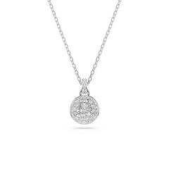 Meteora pendant, White, Rhodium plated