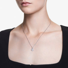 Meteora pendant, White, Rhodium plated