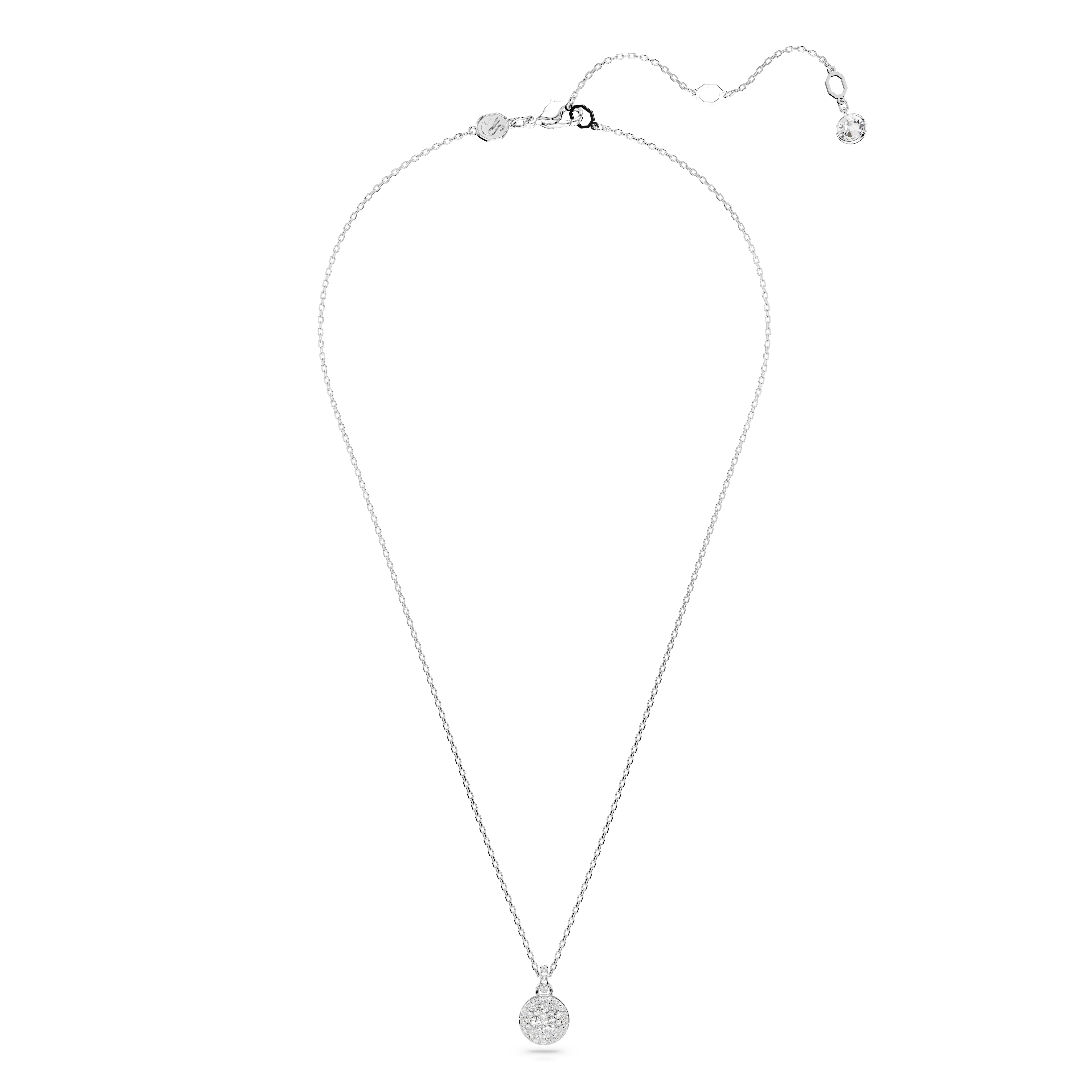 Meteora pendant, White, Rhodium plated