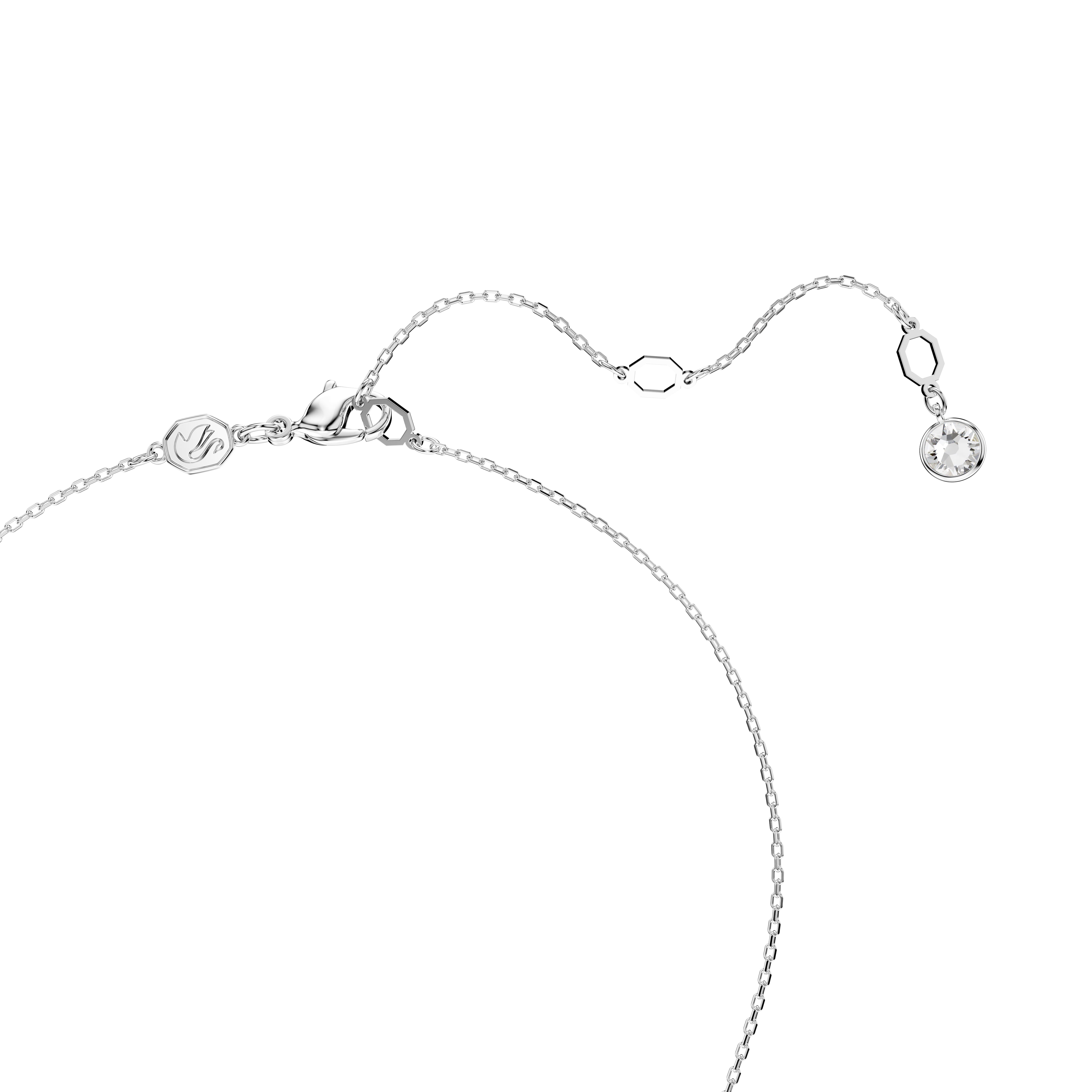 Meteora pendant, White, Rhodium plated