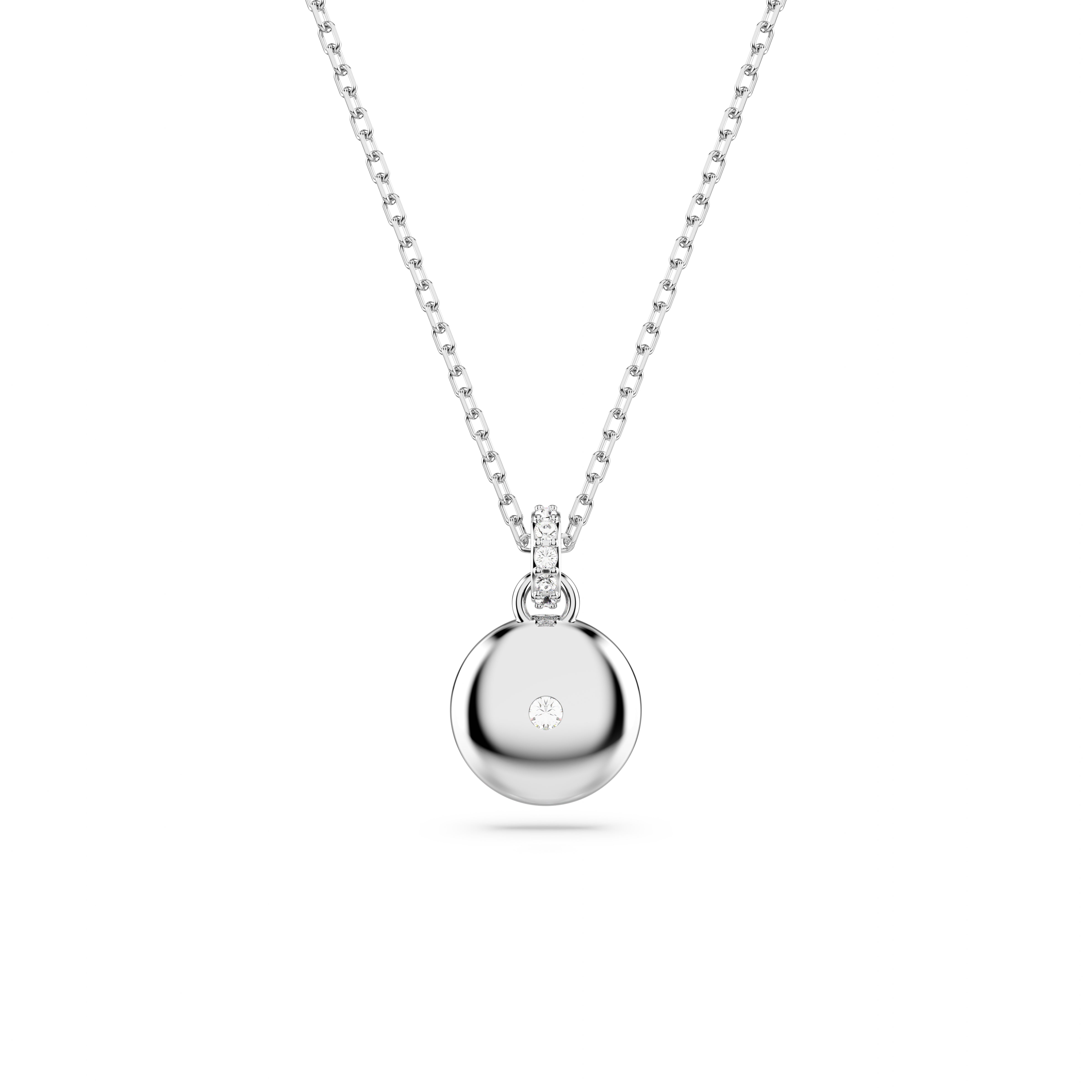 Meteora pendant, White, Rhodium plated