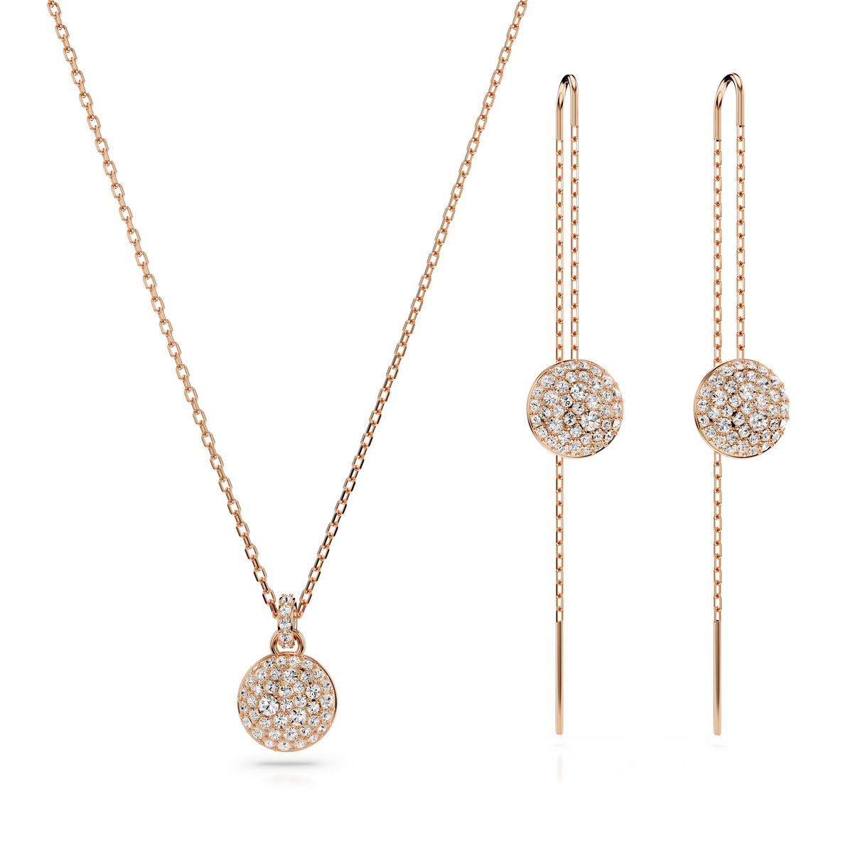 Meteora set, White, Rose gold-tone plated