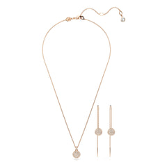 Meteora set, White, Rose gold-tone plated