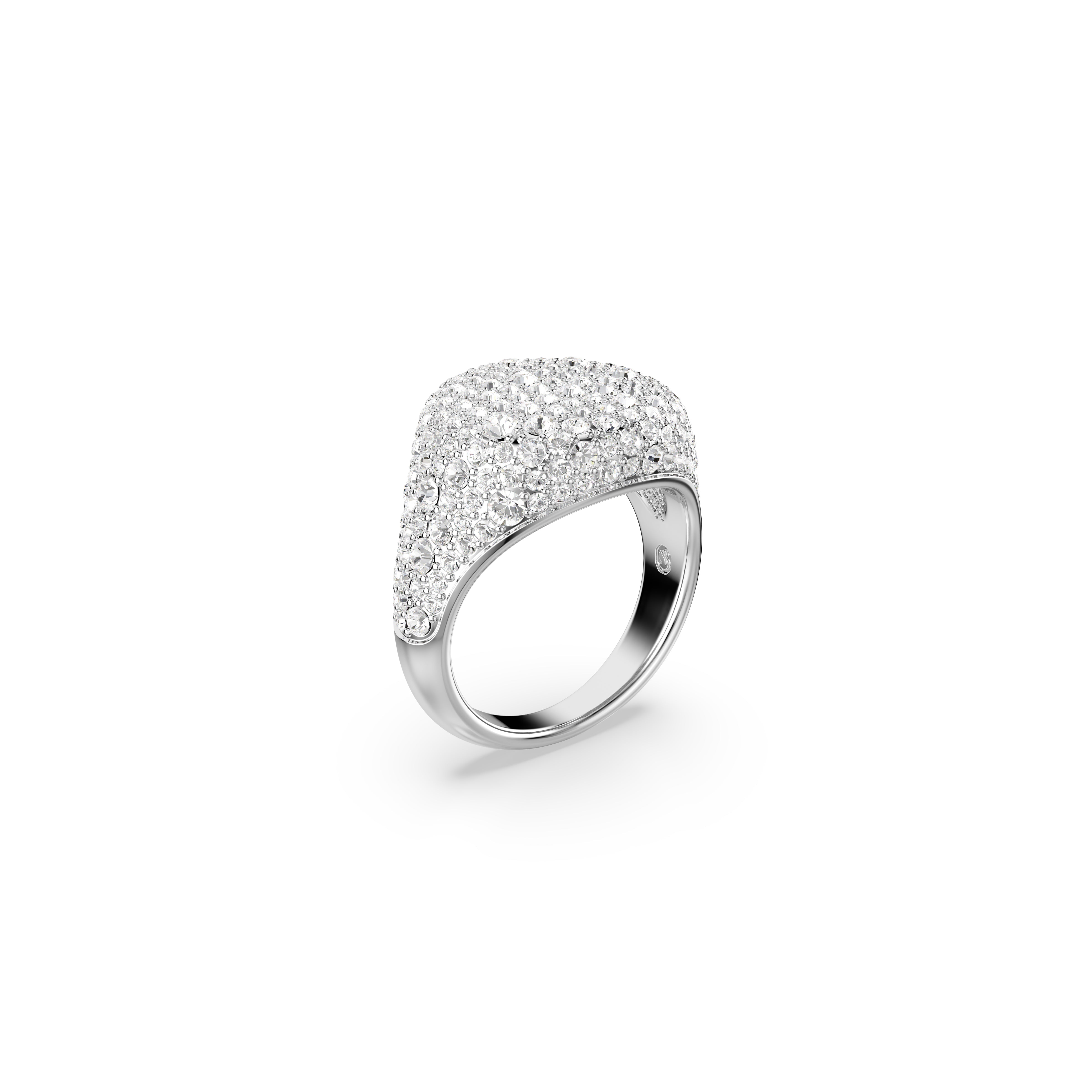 Meteora cocktail ring, White, Rhodium plated