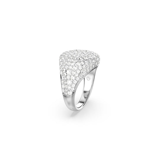 Meteora cocktail ring, White, Rhodium plated