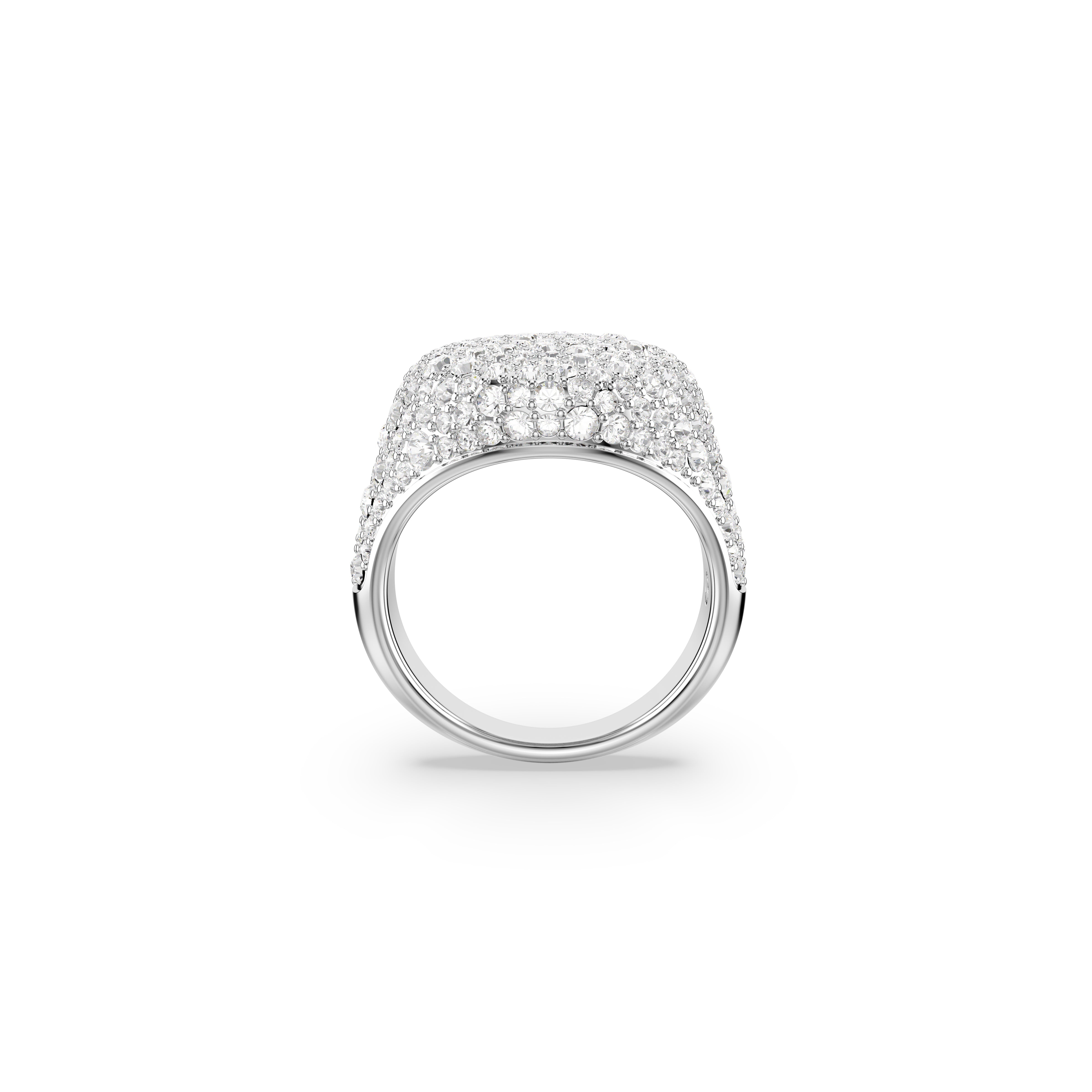 Meteora cocktail ring, White, Rhodium plated