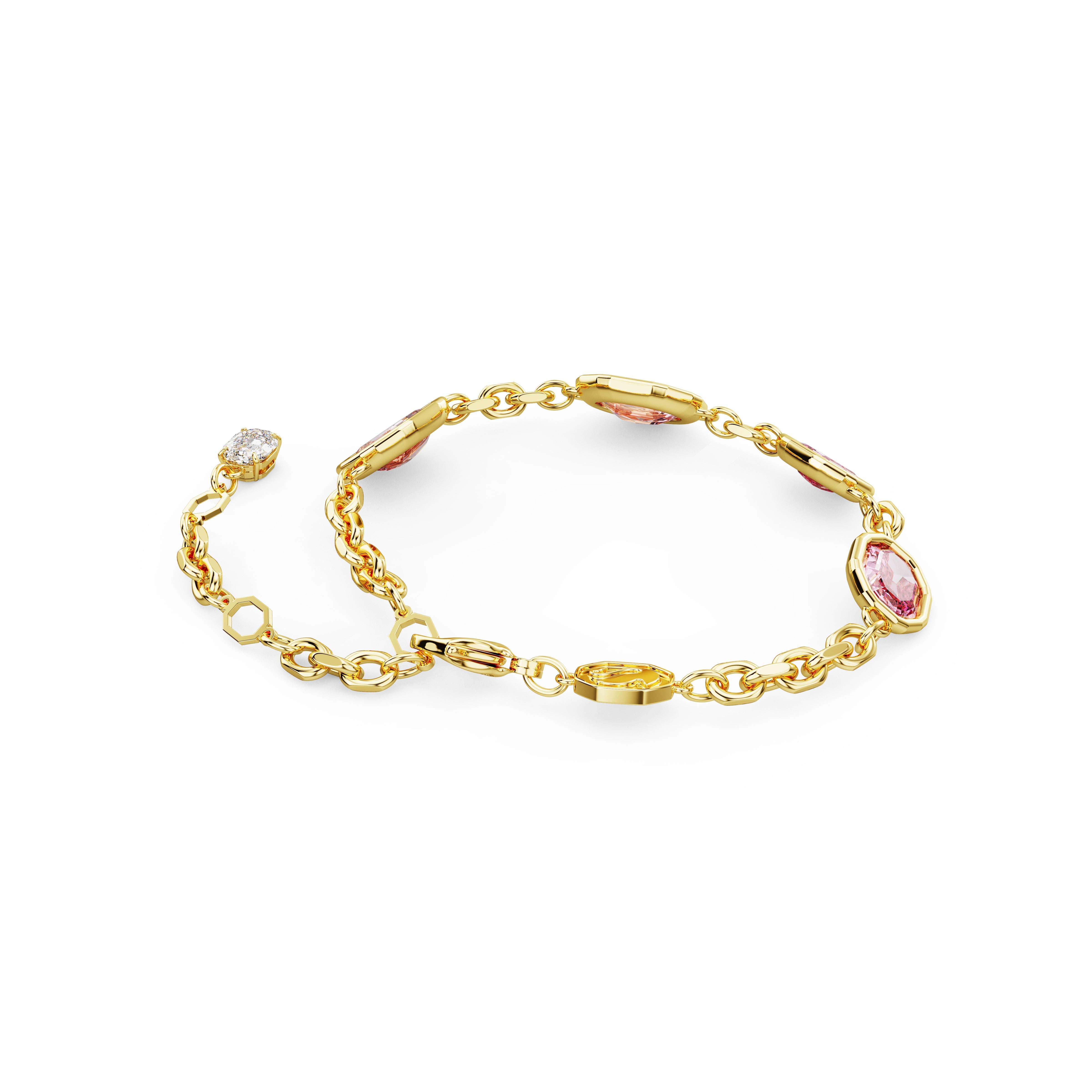 Bracelet Imber, taille octogonale, rose, métal doré