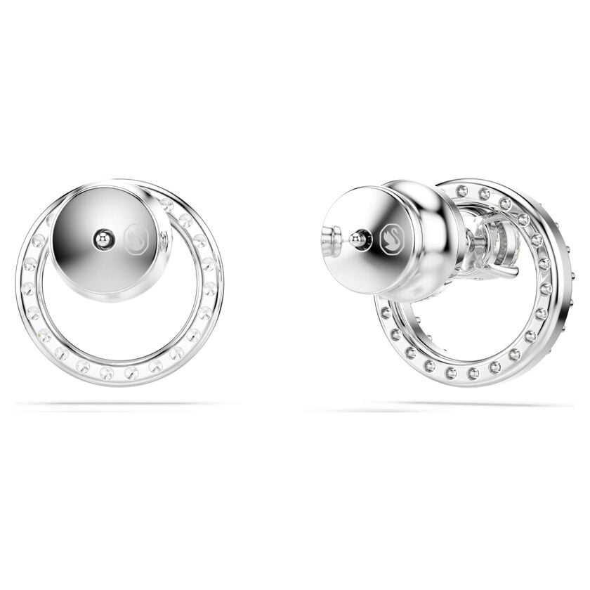 Boucles d'oreilles clous Constella, Coupe ronde, Blanc, Métal rhodié