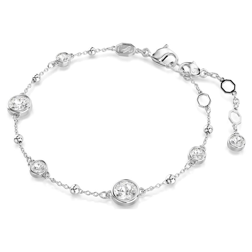 Bracelet Imber, taille ronde, blanc, rhodié