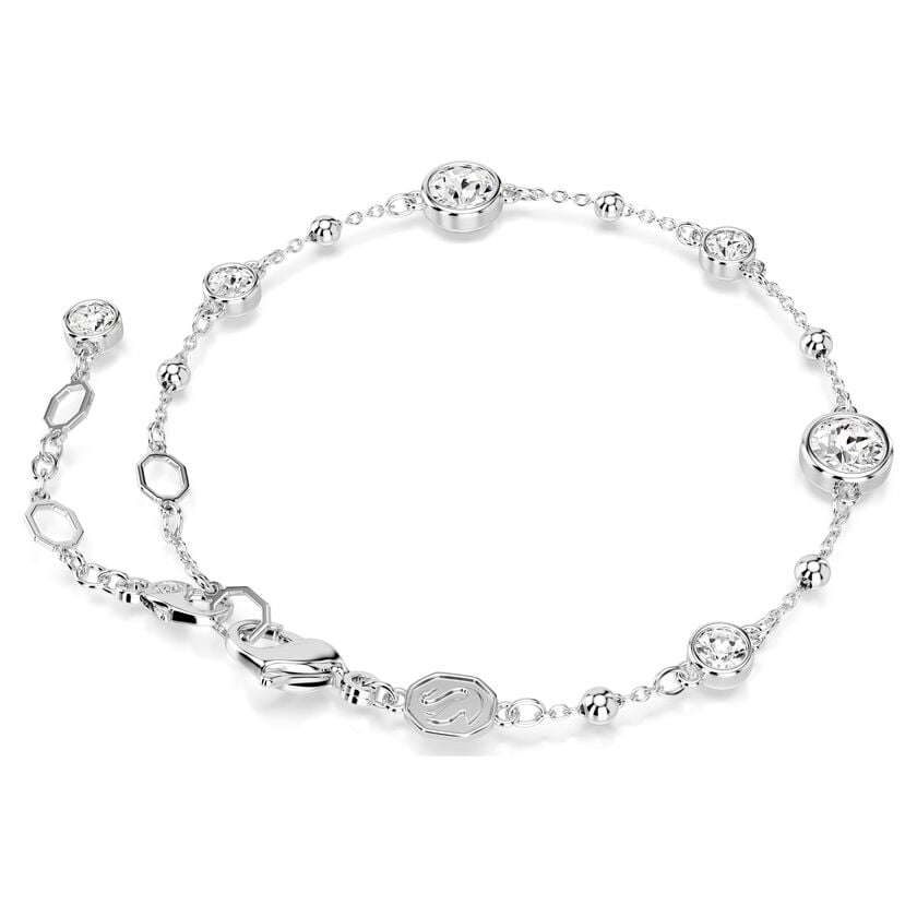 Bracelet Imber, taille ronde, blanc, rhodié