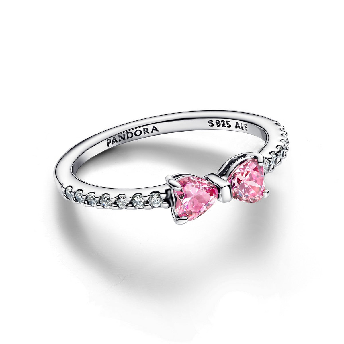 PND Bague scintillante avec noeud rose 