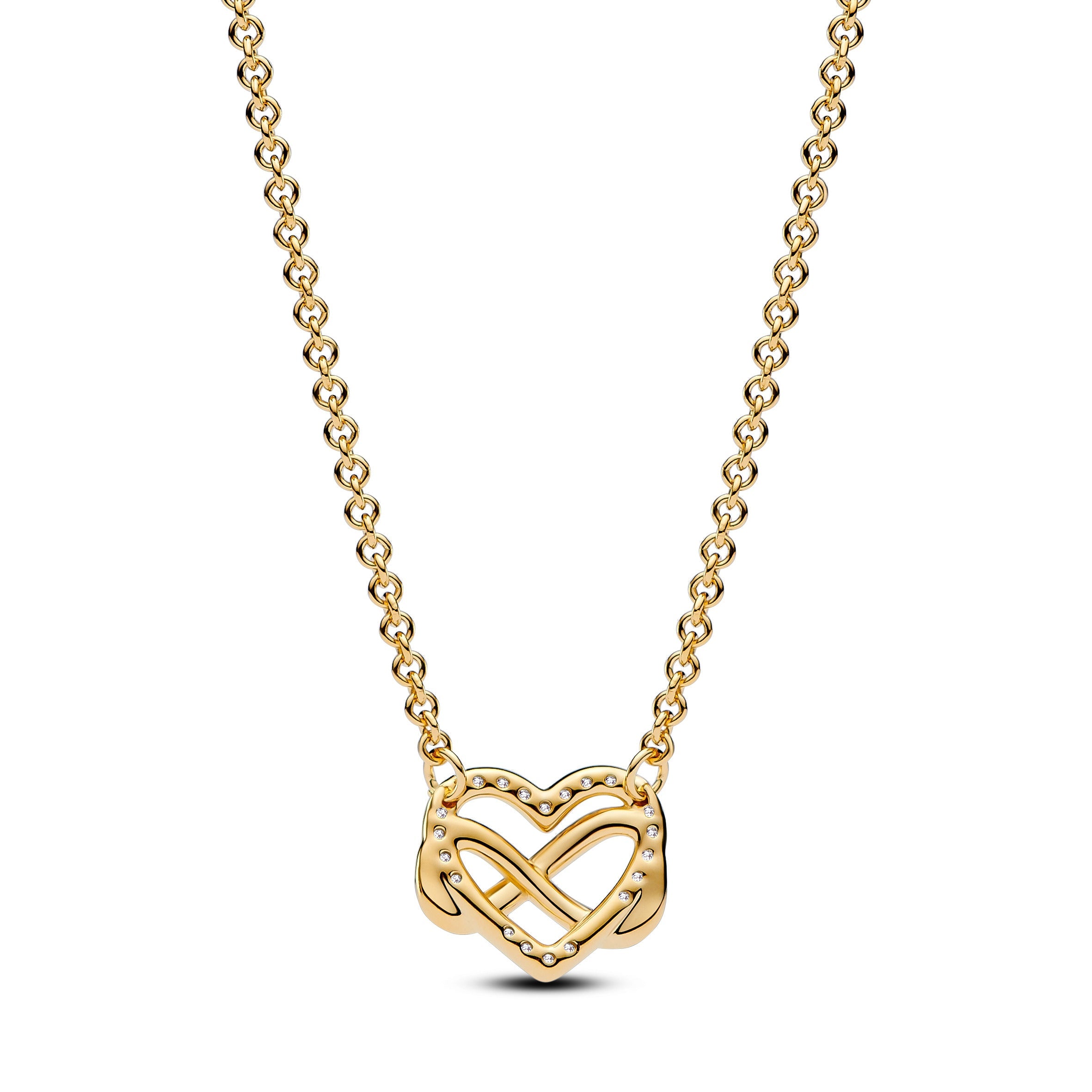 Collier PND Infinity Heart plaqué or 14 carats avec zircons cubiques 362666C01