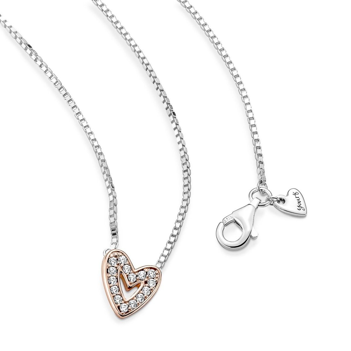 Collier coeur dessiné scintillant PND 380089C01