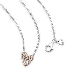 Collier coeur dessiné scintillant PND 380089C01