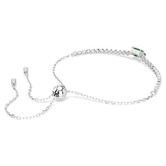 Matrix Tennis bracelet, Mixed cuts, Green, Rhodium plated