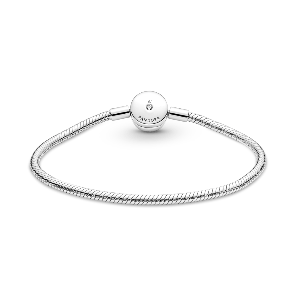 Pandora Moments Schlangenkettenarmband mit Halo-Verschluss