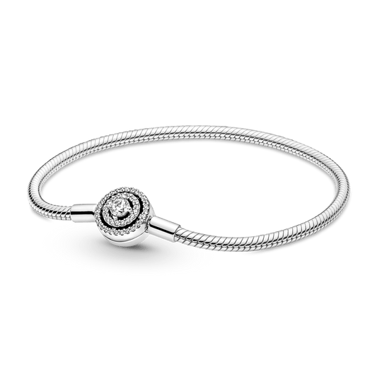 Pandora Moments Schlangenkettenarmband mit Halo-Verschluss