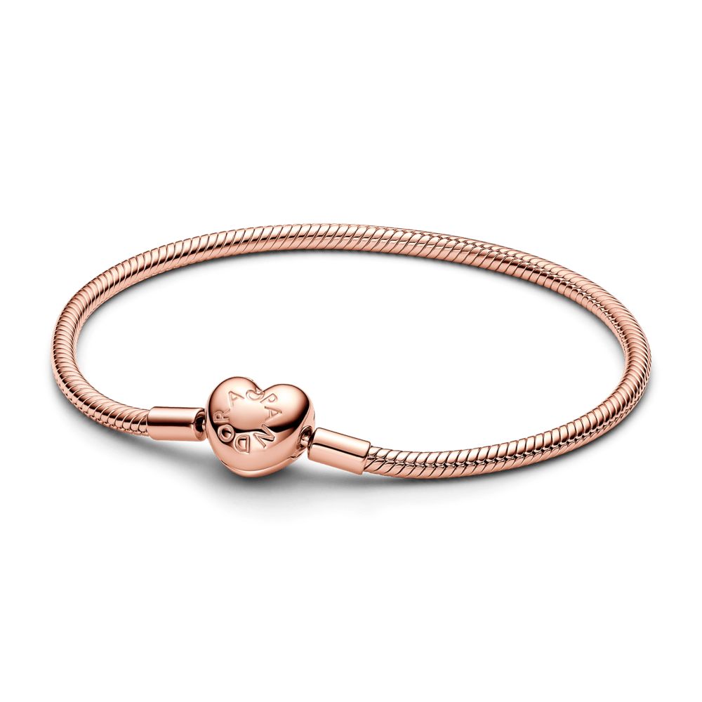 Pandora Moments Herzverschluss-Schlangengeflecht-Armband