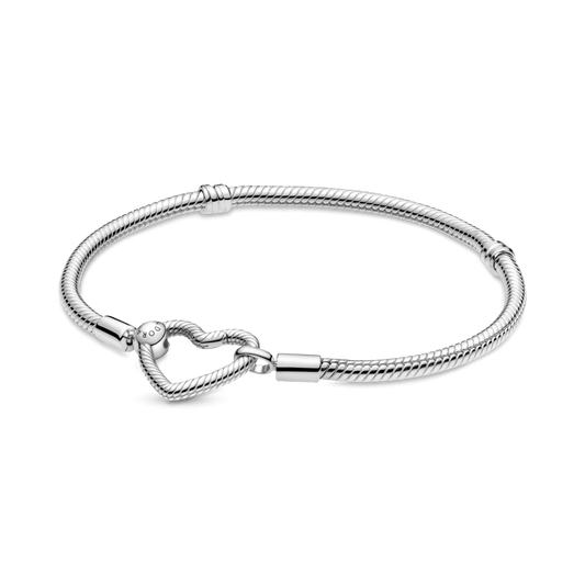 Pandora Moments Schlangenkettenarmband mit Herzverschluss